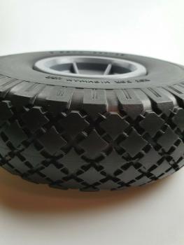 2x PU Rad Ø 260 x 85, 3.00-4 Industrielager Sackkarre Nabelänge 60 mm